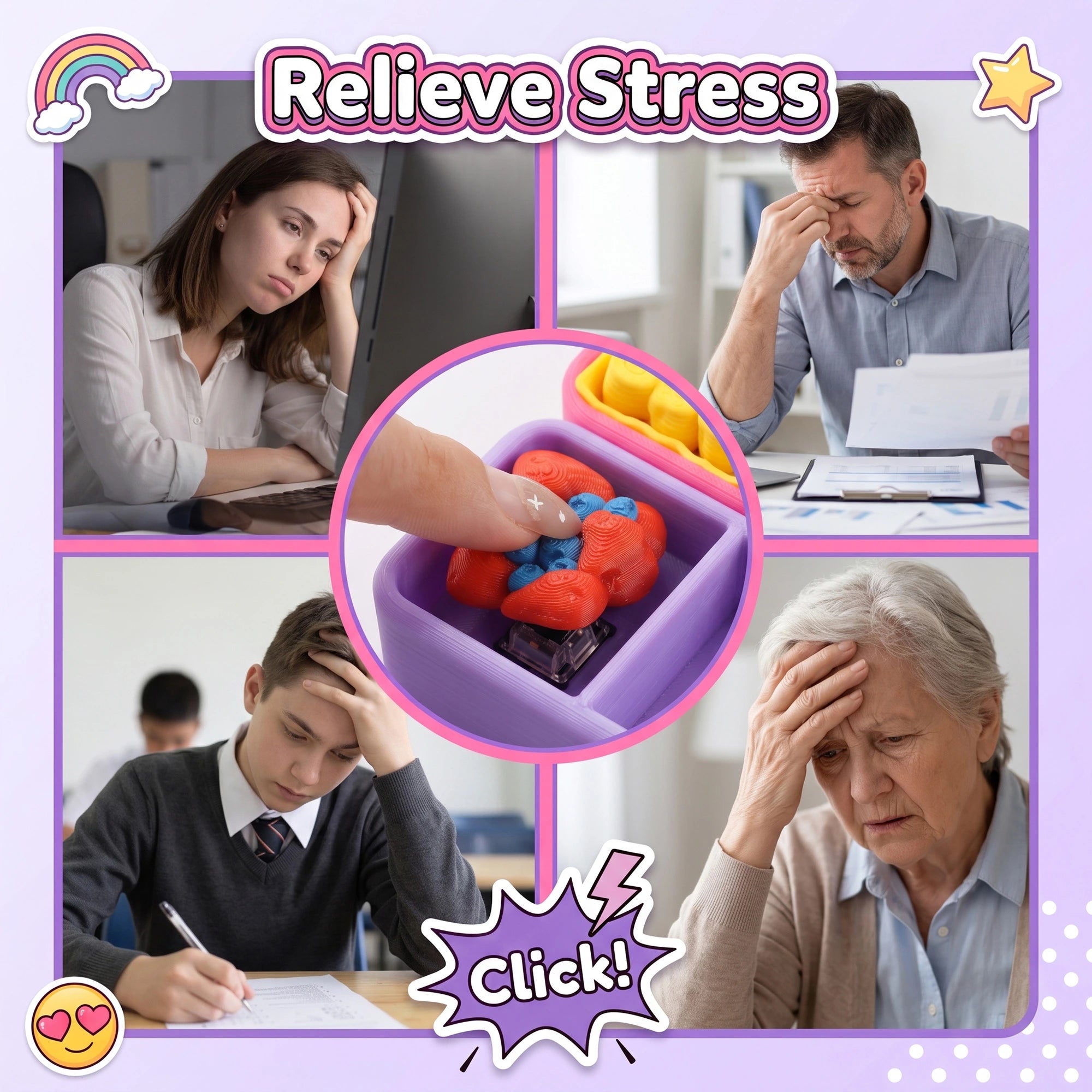 3D printed bento box fidget toys for stress-relief